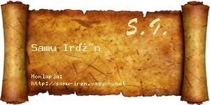 Samu Irén névjegykártya